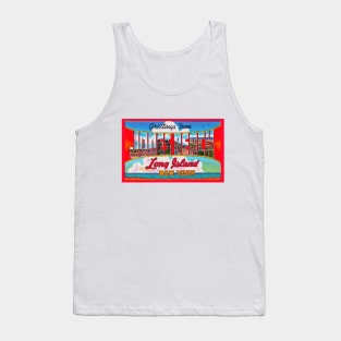 Greetings from Jones Beach, Long Island, New York - Vintage Large Letter Postcard Tank Top